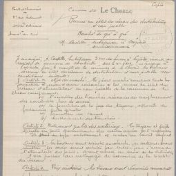 Extrait du march de gr  gr concernant la remise en tat du rseau de distribution deau potable du Chesne, 1942 (cote : 10O/LE-CHESNE 2)
