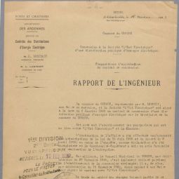 Extrait du rapport de lingnieur au sujet du contrat de concession de la distribution dnergie lectrique du Chesne, 1926 (cote : 10O/LE-CHESNE 2)