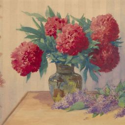 Nature morte au bouquet de fleurs, 1915. Aquarelle sur papier, 22 x 28,5 cm. Collection particulire.