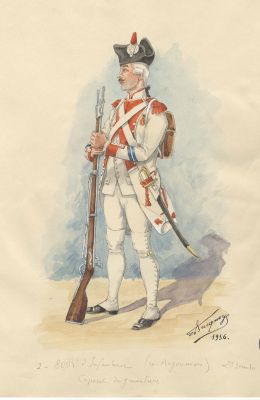 Planche 2  Soldat du 80e rgiment dinfanterie (1791)