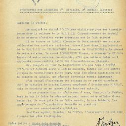 Lettre de 1943 de Lo Spitzer au sujet de la cantine des ouvriers agricoles du camp WOL du Radois  Seraincourt