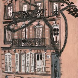 La  maison Rimbaud   Charleville par Marie Howet (fonds Vaillant, 4J 143). Aquarelle ayant servi de couverture  un numro de La Grive