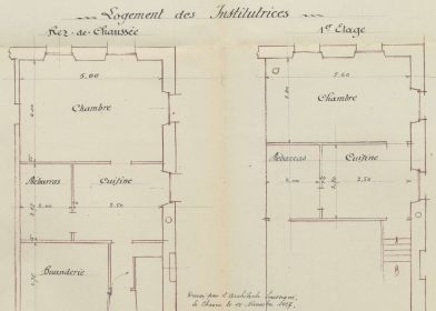 Plan du logement des institutrices, commune du Chesne, 1927 (cote : 10O/LE-CHESNE 1)