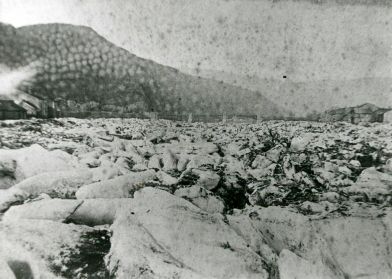 Photographie du 25 janvier 1891 de la débâcle des glaces de la Semoy, cote I5