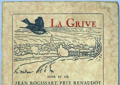 Sommaire de la revue « La Grive », n° 39 de janvier 1938, consacré notamment aux écrivains Jean Rogissart et Marie-Louise Dromart (AD08, PERH8)