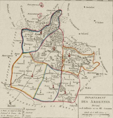 Carte des Ardennes pendant la période révolutionnaire