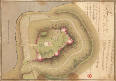 Plan des ruines du chteau de Chteau-Porcien, Archives princires de Monaco, T 693.