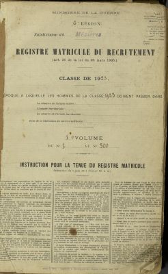 Registre matricule 1923