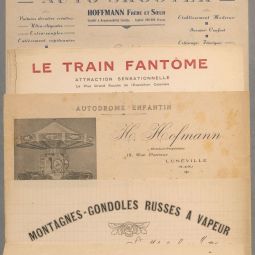 Ensemble de papiers  en-tte de marchands forains sollicitant un emplacement  la fte de Vrigne-aux-Bois entre 1913 et 1950 (EDEPOT/VRIGNE-AUX-BOIS/I 1)