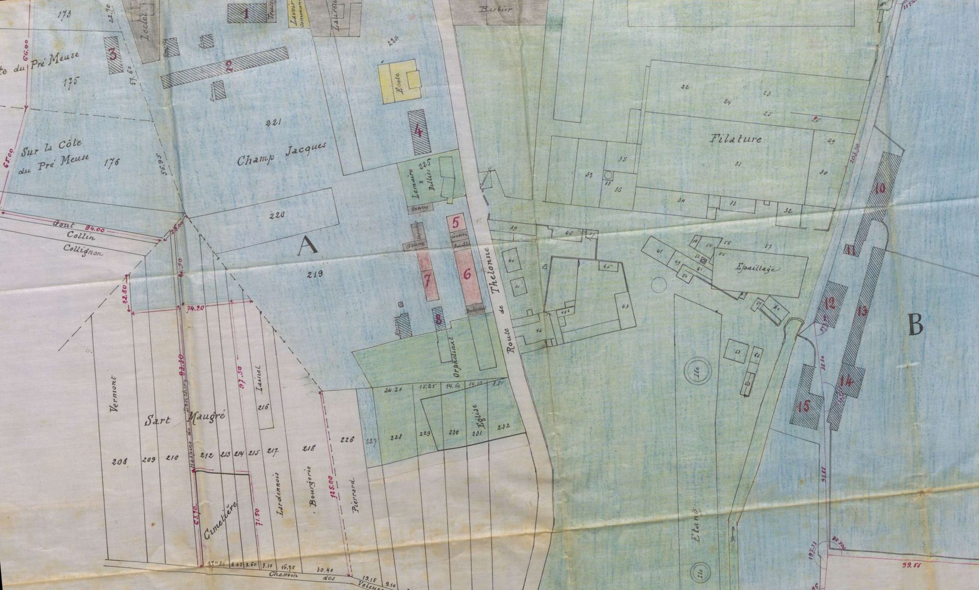 Découverte d'un plan aquarellé de 1922