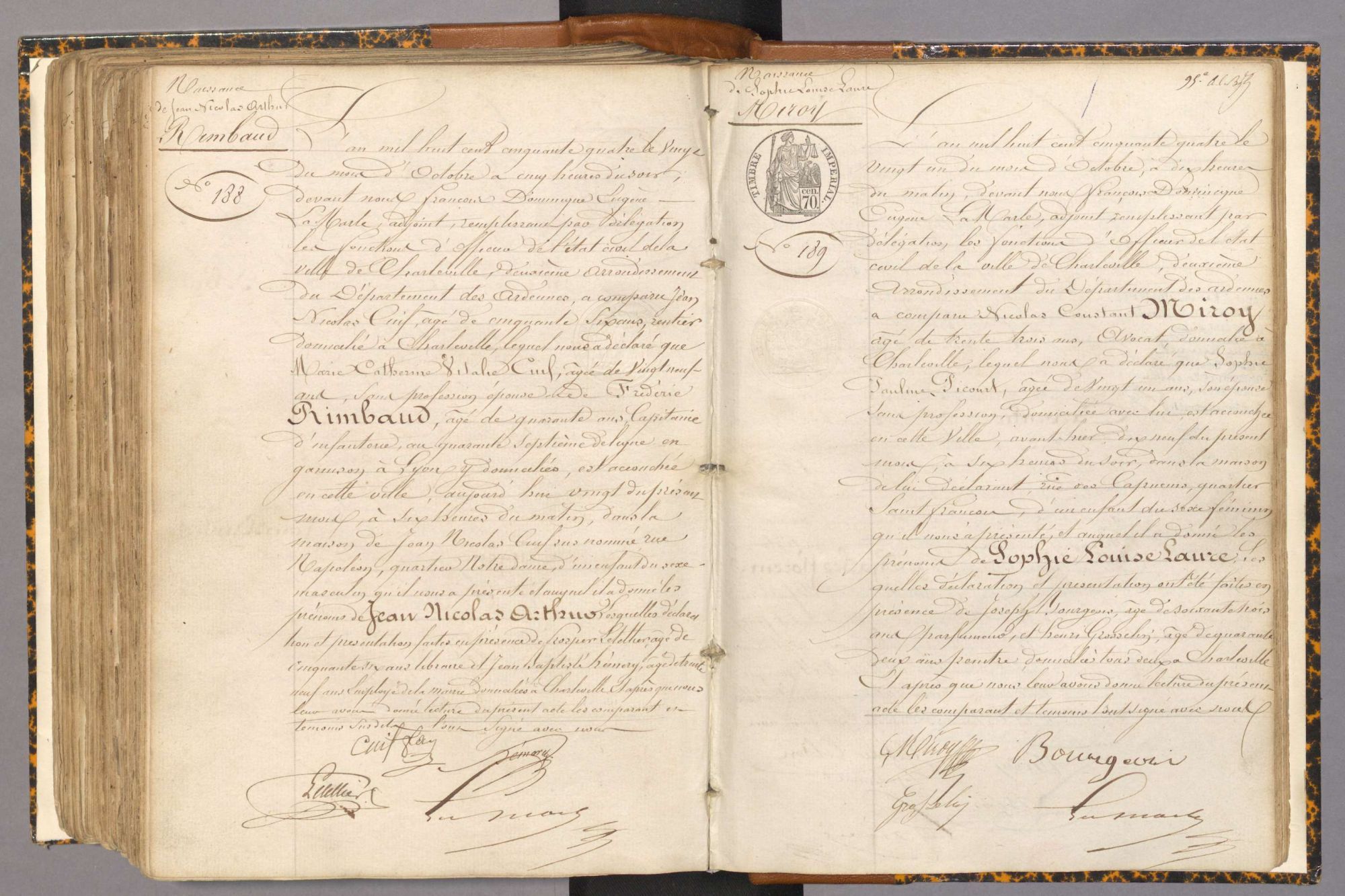 Page d'un registre d'état civil